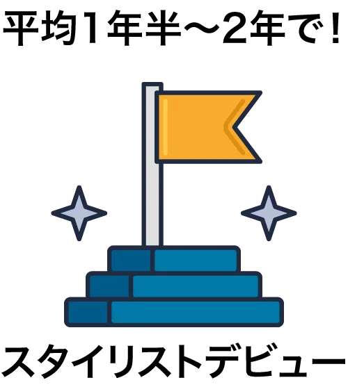 最短1年半でのスタイリストデビューを実現